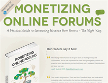 Tablet Screenshot of monetizingonlineforums.com